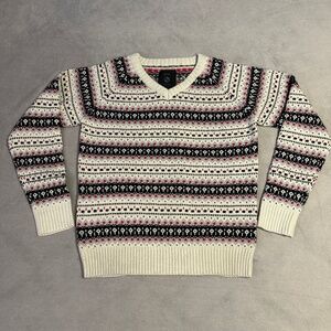 Fair Isle Knit Sweater Men's Large SoKool Nordic Apres-Ski Cabincore Chalet 90s